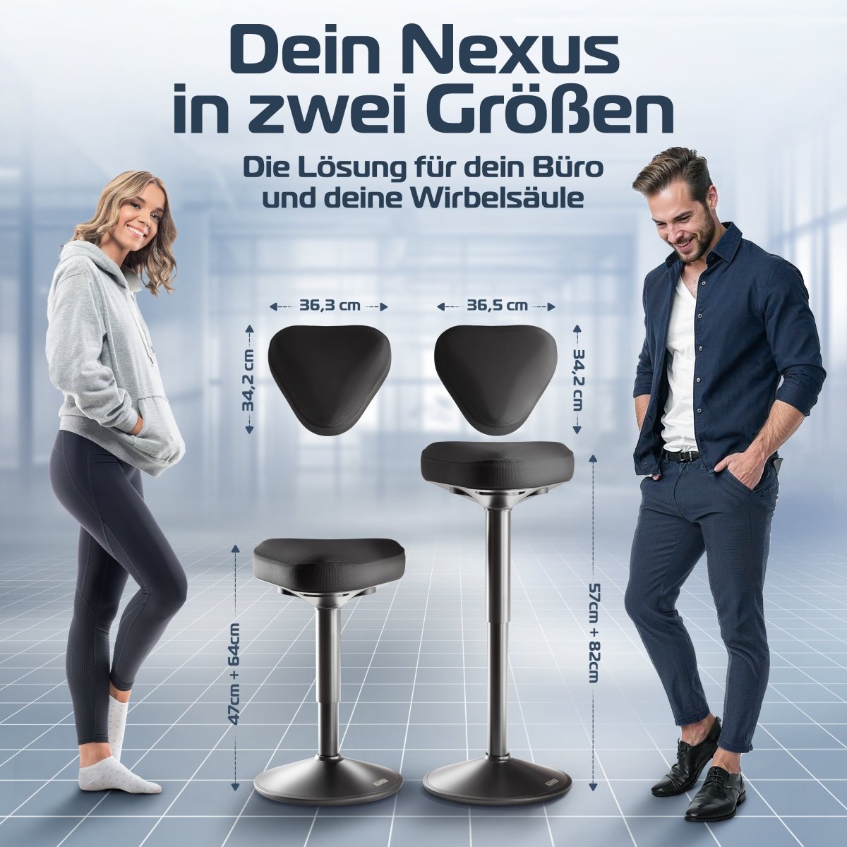 CLOUVOU Nexus - ergonomischer Hocker „Eine stilvolle neue Art des Sitzens“ - Clouvou #farbe_schwarz