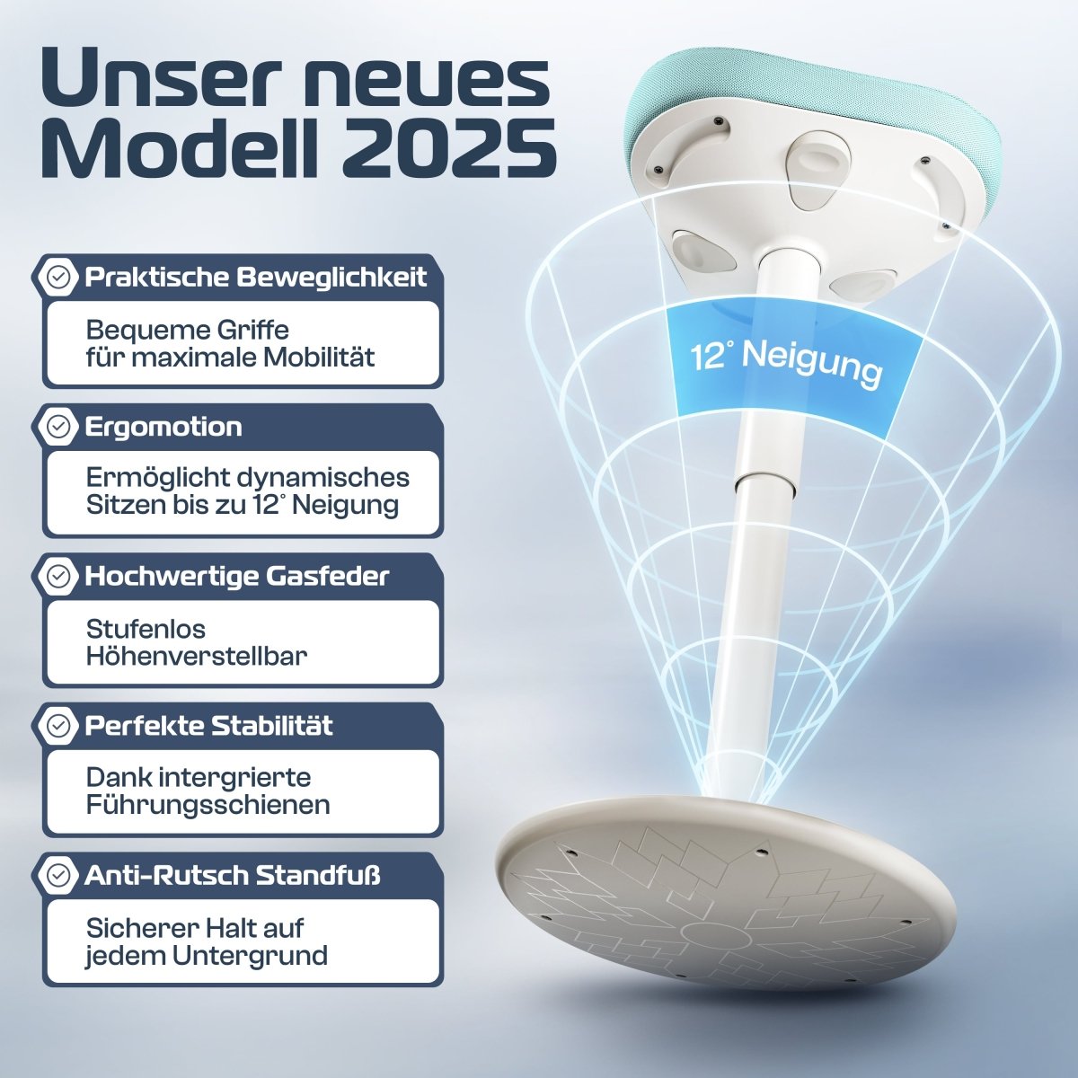 CLOUVOU Nexus - ergonomischer Hocker „Eine stilvolle neue Art des Sitzens“ - Clouvou #farbe_green