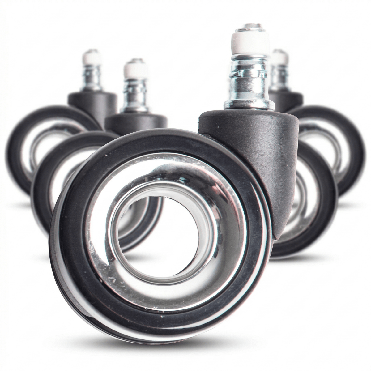 CLOUVOU Phantom Wheels – Leise Bürostuhlrollen | 5er - Set - Clouvou