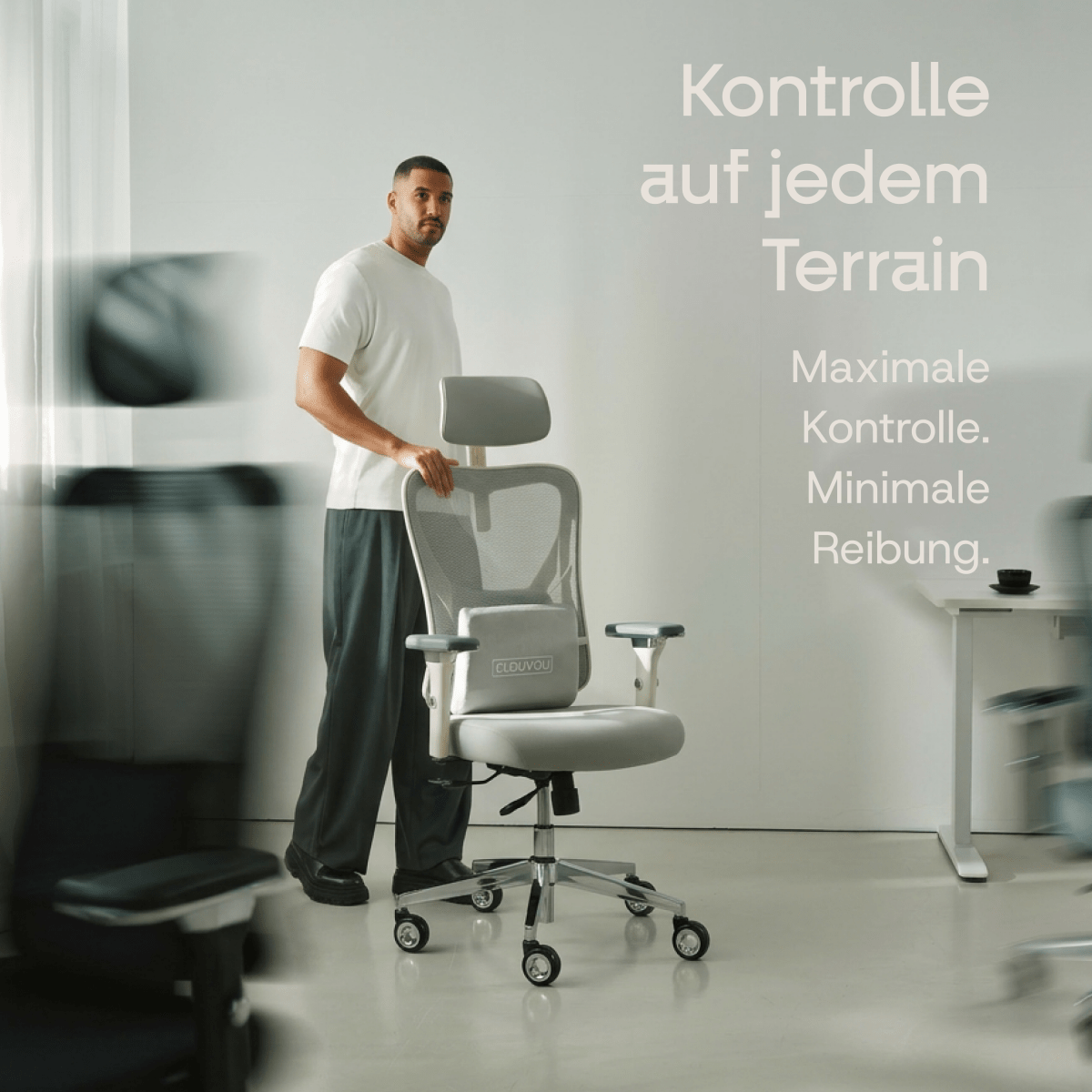CLOUVOU Phantom Wheels – Leise Bürostuhlrollen | 5er - Set - Clouvou