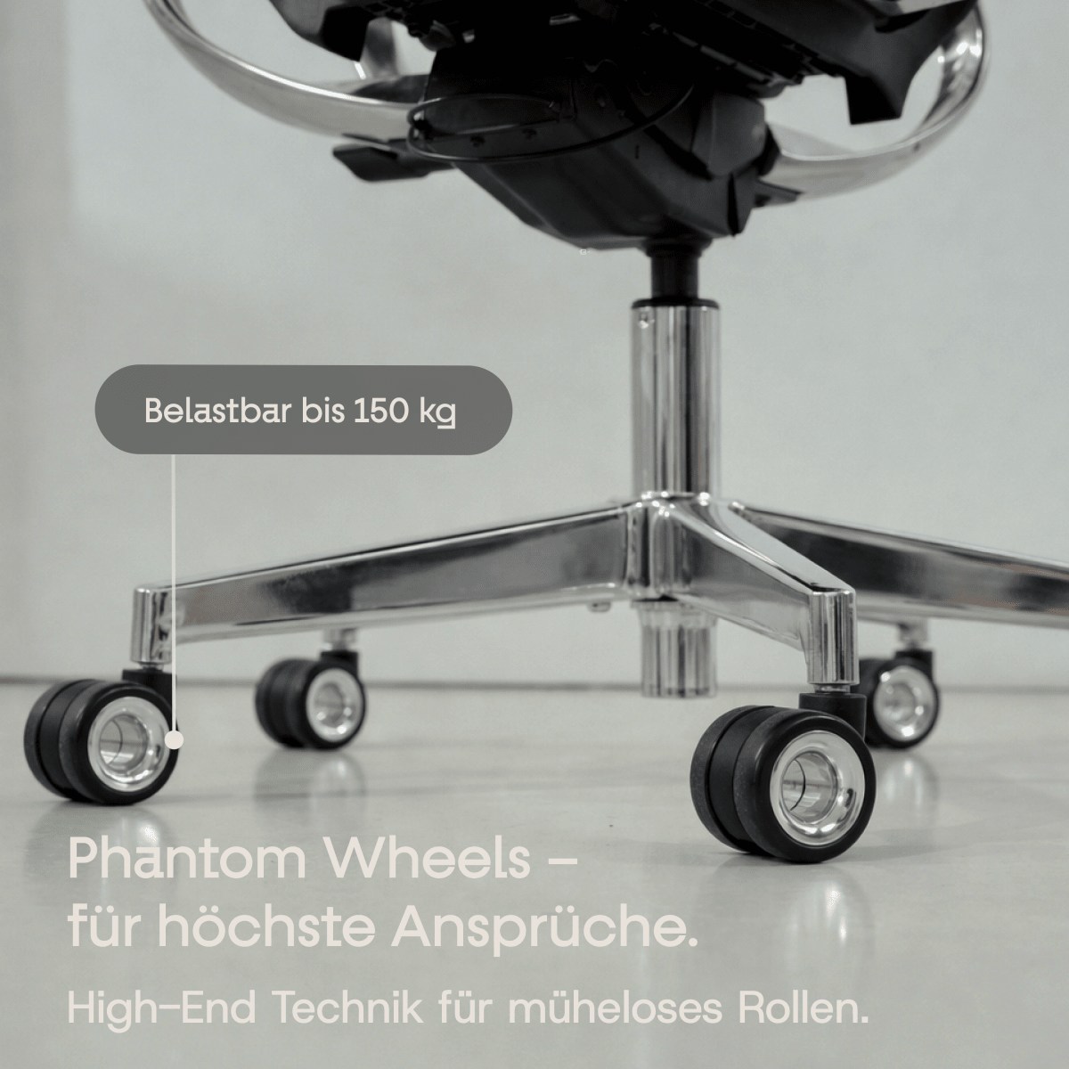 CLOUVOU Phantom Wheels – Leise Bürostuhlrollen | 5er - Set - Clouvou