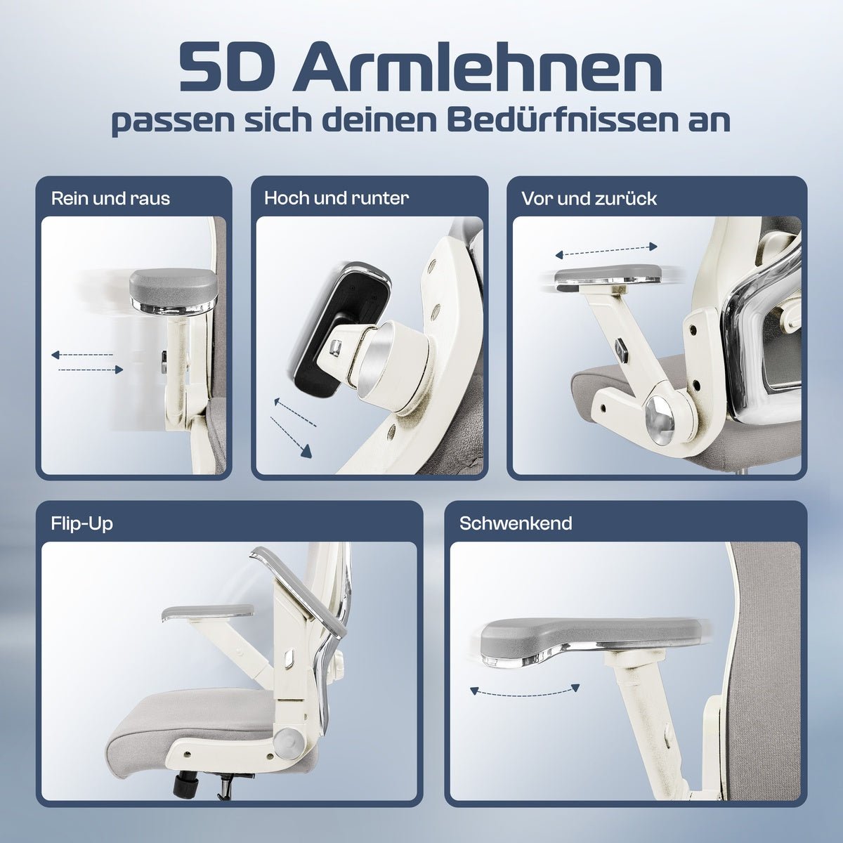 CLOUVOU PowerSeat - Ergonomischer Bürostuhl „ Extra breit gebaut und weich wie auf einer Matratze“ - Clouvou#farbe_creme