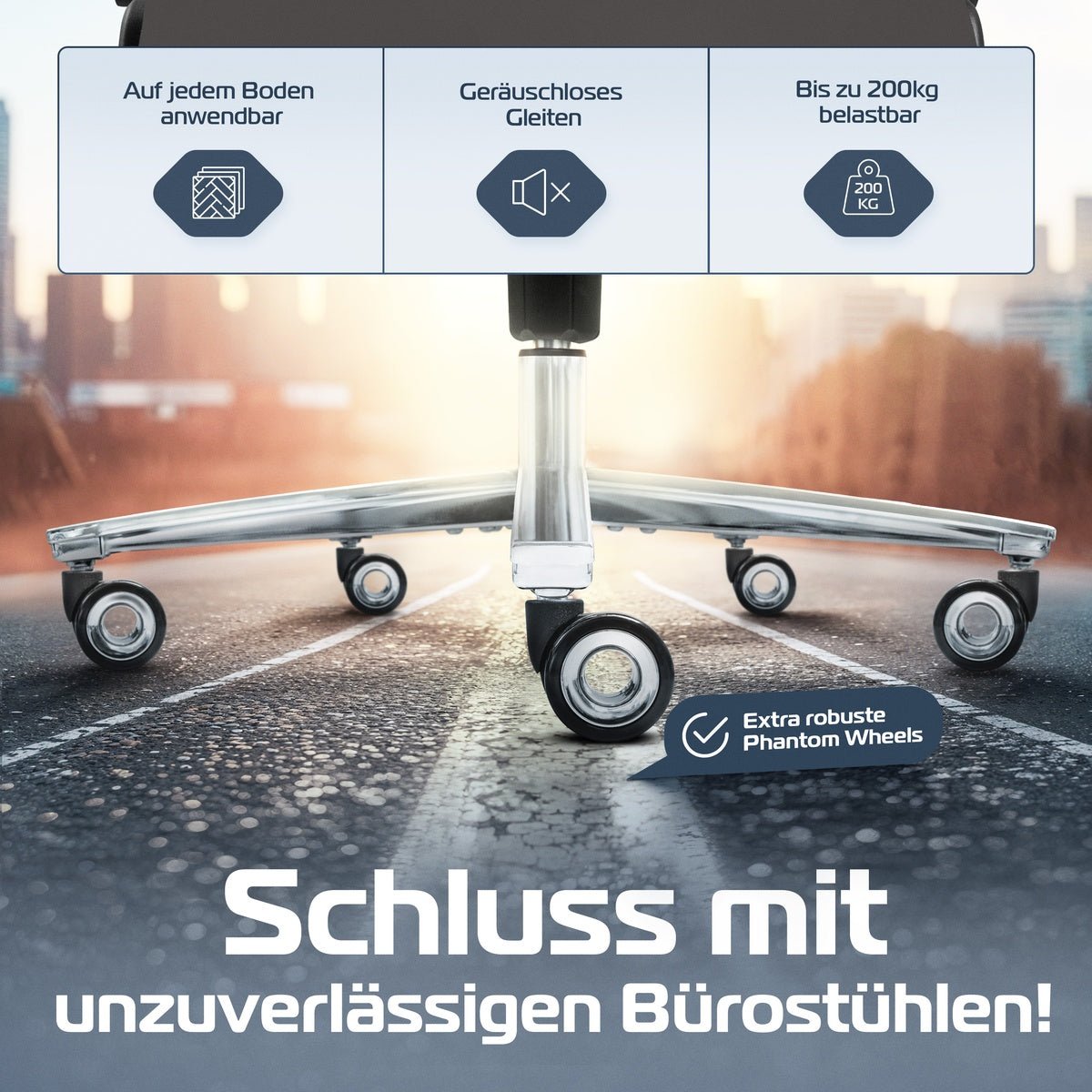 CLOUVOU PowerSeat - Ergonomischer Bürostuhl „ Extra breit gebaut und weich wie auf einer Matratze“ - Clouvou#farbe_grau