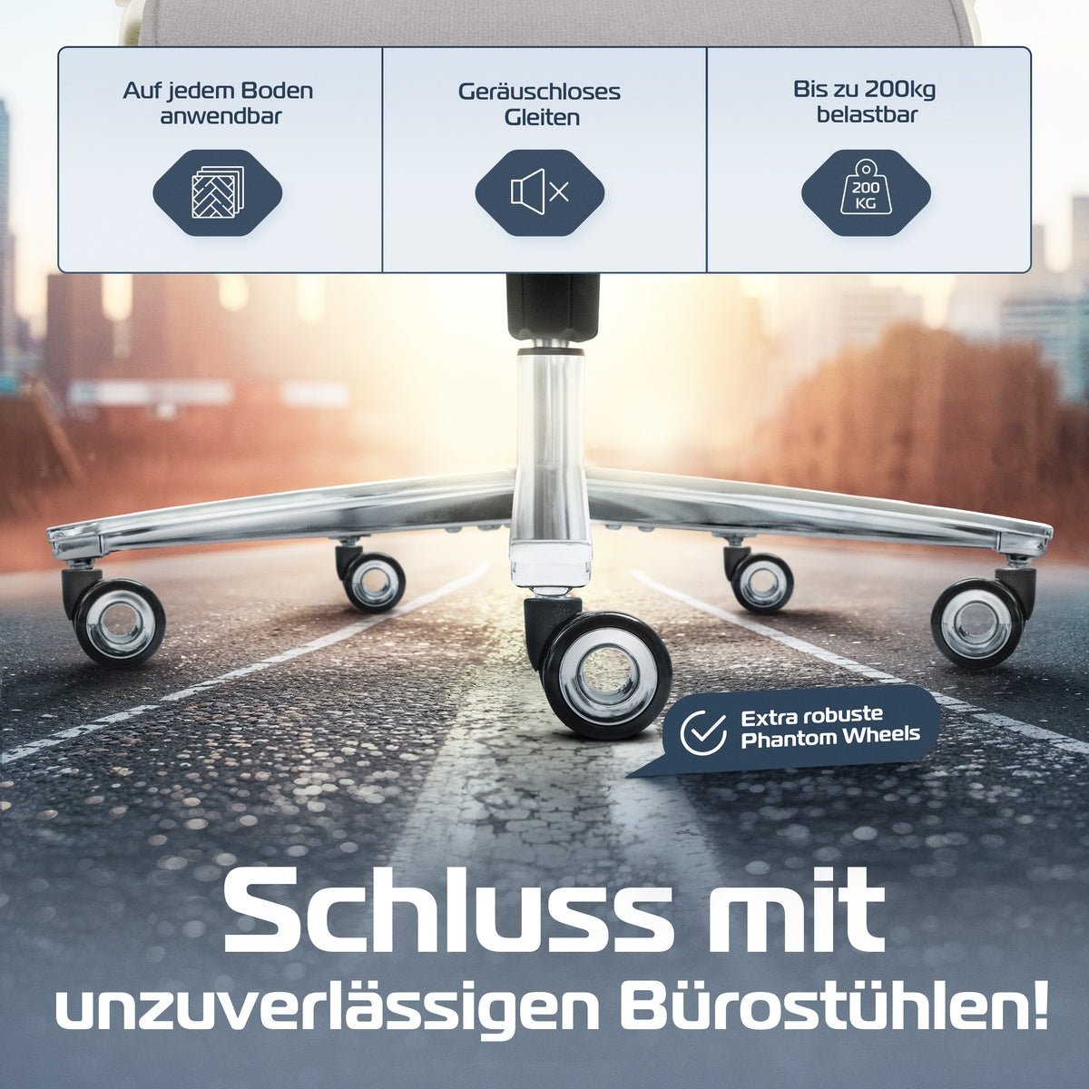 CLOUVOU PowerSeat - Ergonomischer Bürostuhl „ Extra breit gebaut und weich wie auf einer Matratze“ - Clouvou#farbe_creme