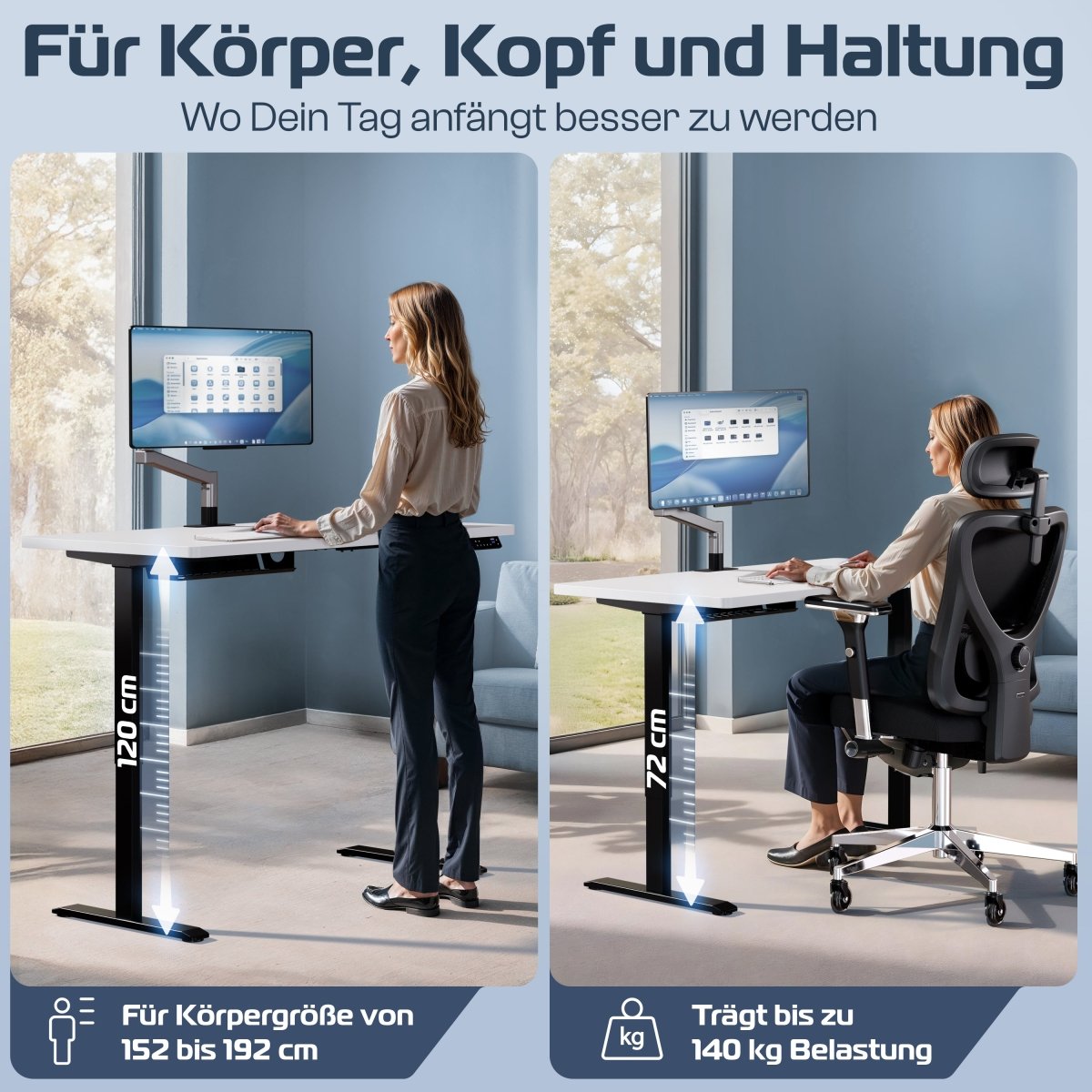 CLOUVOU ProBundle (Sitz - Stehtisch ProDesk & ProSeat) - Clouvou 160 x 80cm