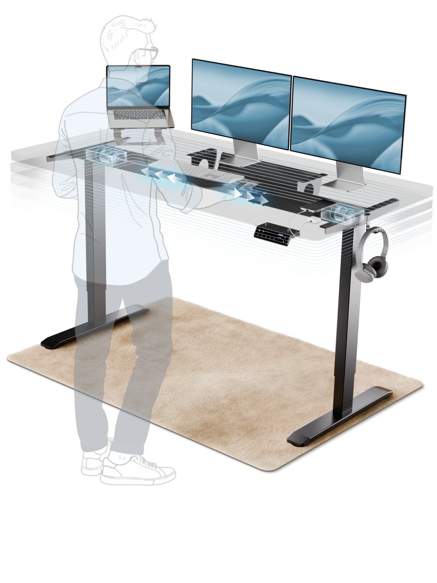 CLOUVOU ProDesk - Höhenverstellbares Schreibtischgestell (nur Gestell) - Clouvou Schwarz