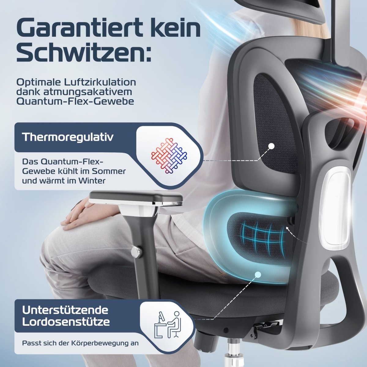 CLOUVOU ProSeat – Ergonomischer Premium Bürostuhl - Clouvou Creme