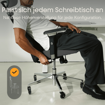 CLOUVOU CleverSeat - Ergonomischer Testsieger Bürostuhl - Clouvou Grau