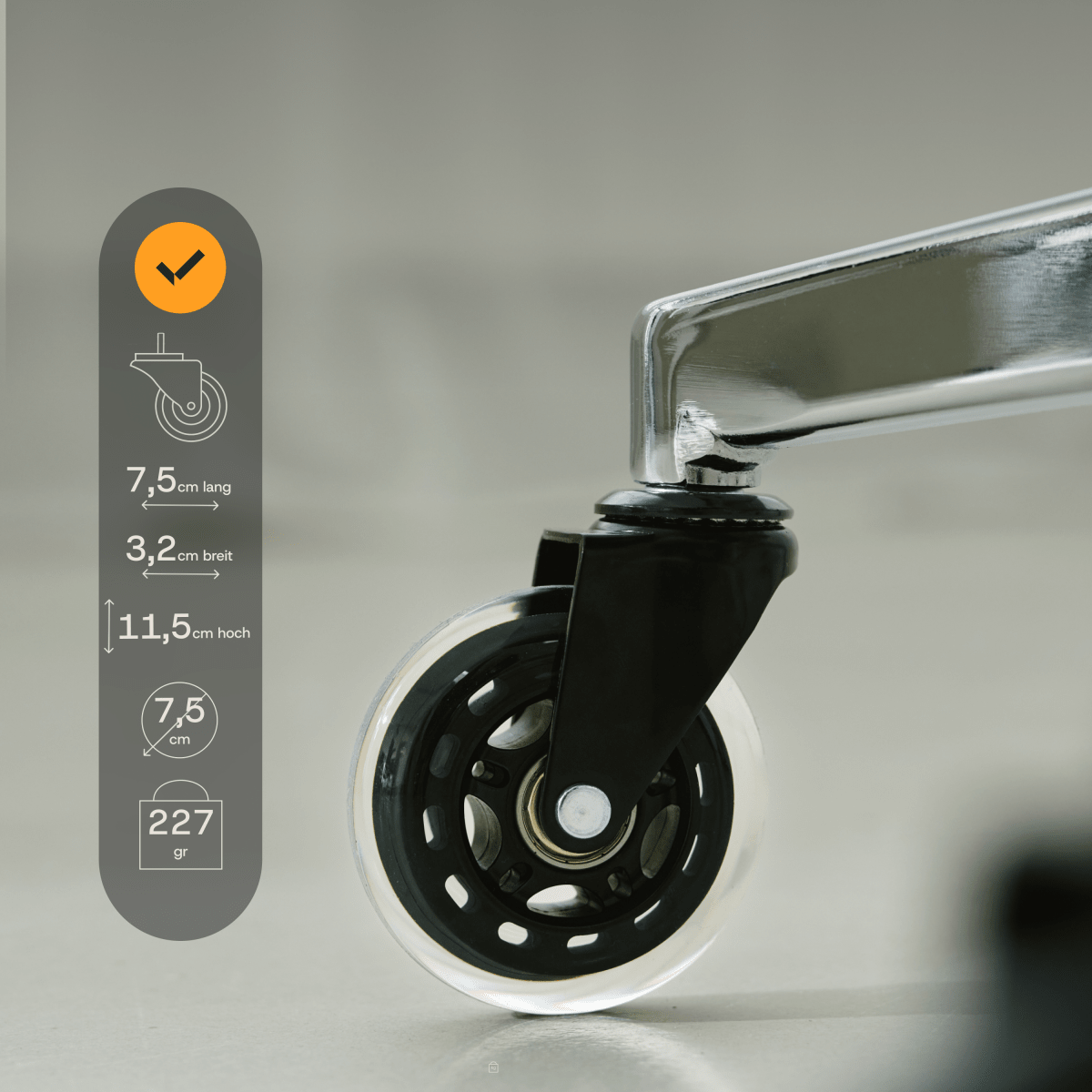 CLOUVOU Blade Wheels – PU - Bürostuhlrollen | 5er - Set - Clouvou