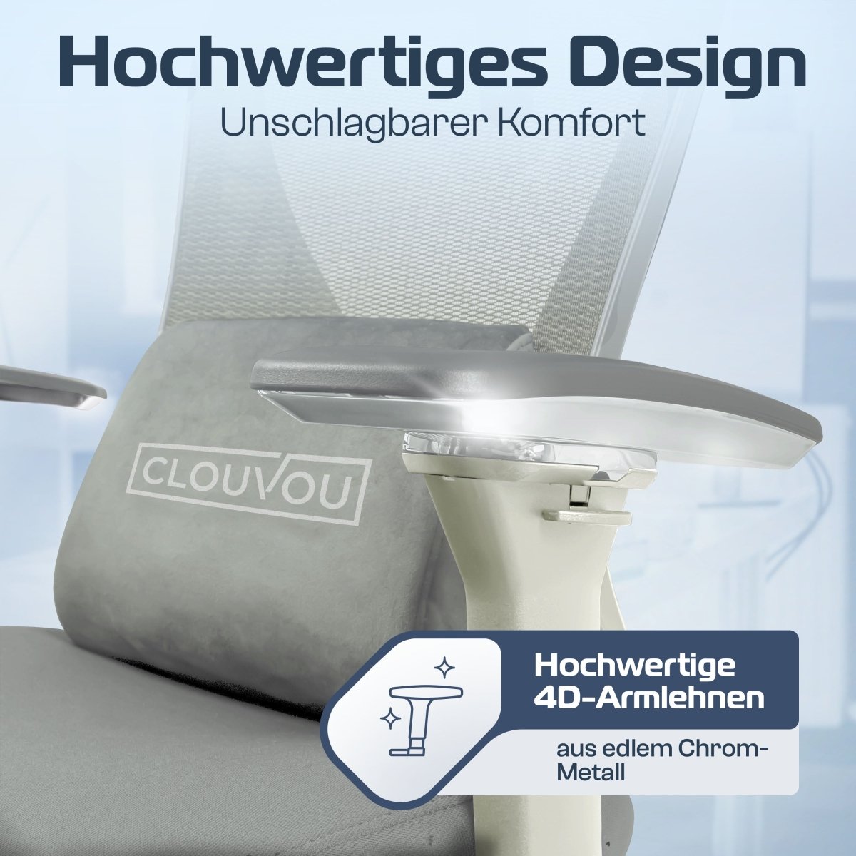 CLOUVOU CleverSeat - Ergonomischer Bürostuhl "Zeitloses Design trifft auf unschlagbare Qualität" - Clouvou #farbe_creme