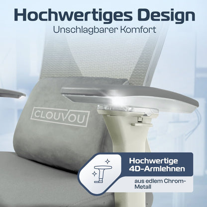 CLOUVOU CleverSeat - Ergonomischer Bürostuhl "Zeitloses Design trifft auf unschlagbare Qualität" - Clouvou #farbe_creme