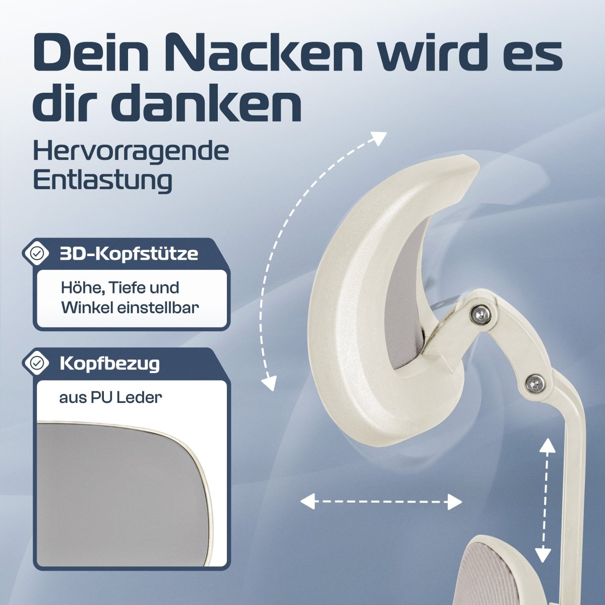 CLOUVOU CleverSeat - Ergonomischer Bürostuhl "Zeitloses Design trifft auf unschlagbare Qualität" - Clouvou #farbe_creme
