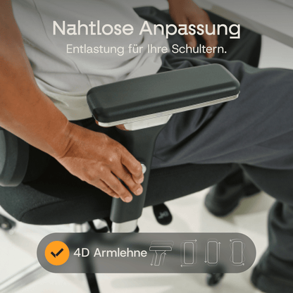 CLOUVOU CleverSeat - Ergonomischer Testsieger Bürostuhl - Clouvou Grau