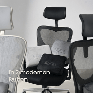 CLOUVOU Lordosenkissen – Ergonomisches Rückenkissen für Bürostühle - Clouvou Weiß