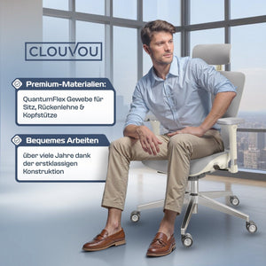 CLOUVOU MasterSeat – Ergonomischer Premium Bürostuhl - Clouvou Creme