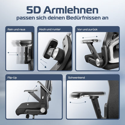 CLOUVOU PowerSeat - Ergonomischer Bürostuhl „ Extra breit gebaut und weich wie auf einer Matratze“ - Clouvou #farbe_schwarz