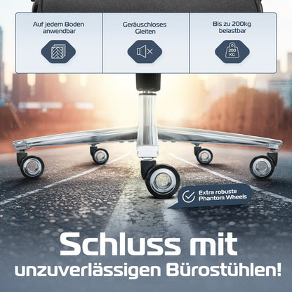 CLOUVOU PowerSeat - Ergonomischer Bürostuhl „ Extra breit gebaut und weich wie auf einer Matratze“ - Clouvou #farbe_schwarz