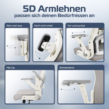 CLOUVOU PowerSeat - Ergonomischer extra breiter Bürostuhl - Clouvou Creme