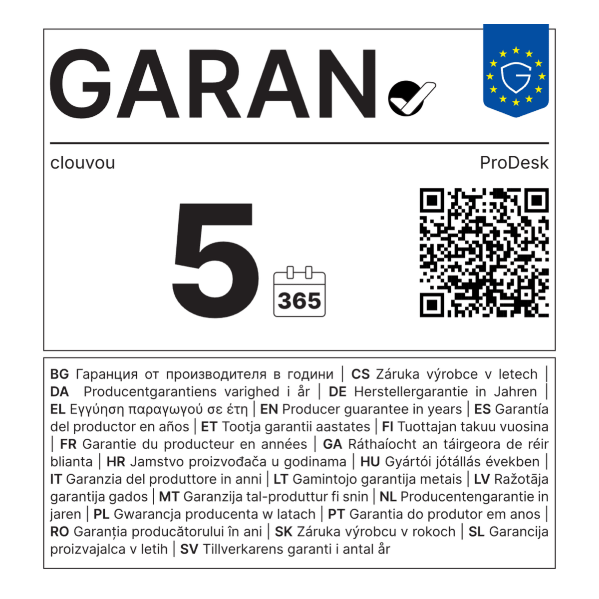 GARAN Label – 5 Jahre Herstellergarantie Clouvou ProDesk