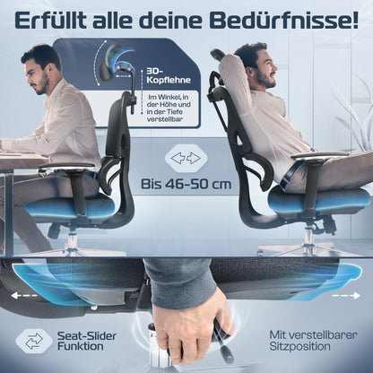 CLOUVOU ProSeat – Ergonomischer Bürostuhl "Maximaler Komfort, den ganzen Tag" - Clouvou #farbe_schwarz