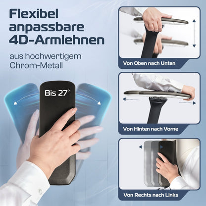 CLOUVOU ProSeat – Ergonomischer Bürostuhl "Maximaler Komfort, den ganzen Tag" - Clouvou#farbe_grau
