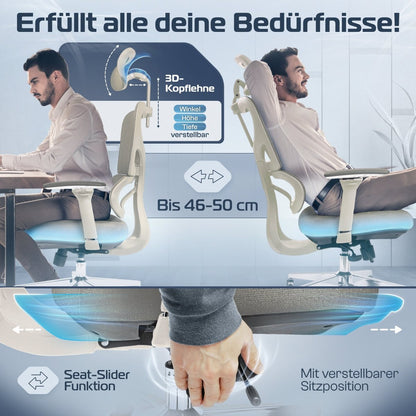 CLOUVOU ProSeat – Ergonomischer Bürostuhl "Maximaler Komfort, den ganzen Tag" - Clouvou#farbe_creme