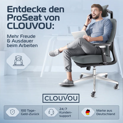 CLOUVOU ProSeat – Ergonomischer Premium Bürostuhl - Clouvou Creme