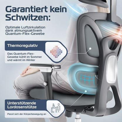 CLOUVOU ProSeat – Ergonomischer Premium Bürostuhl - Clouvou Creme
